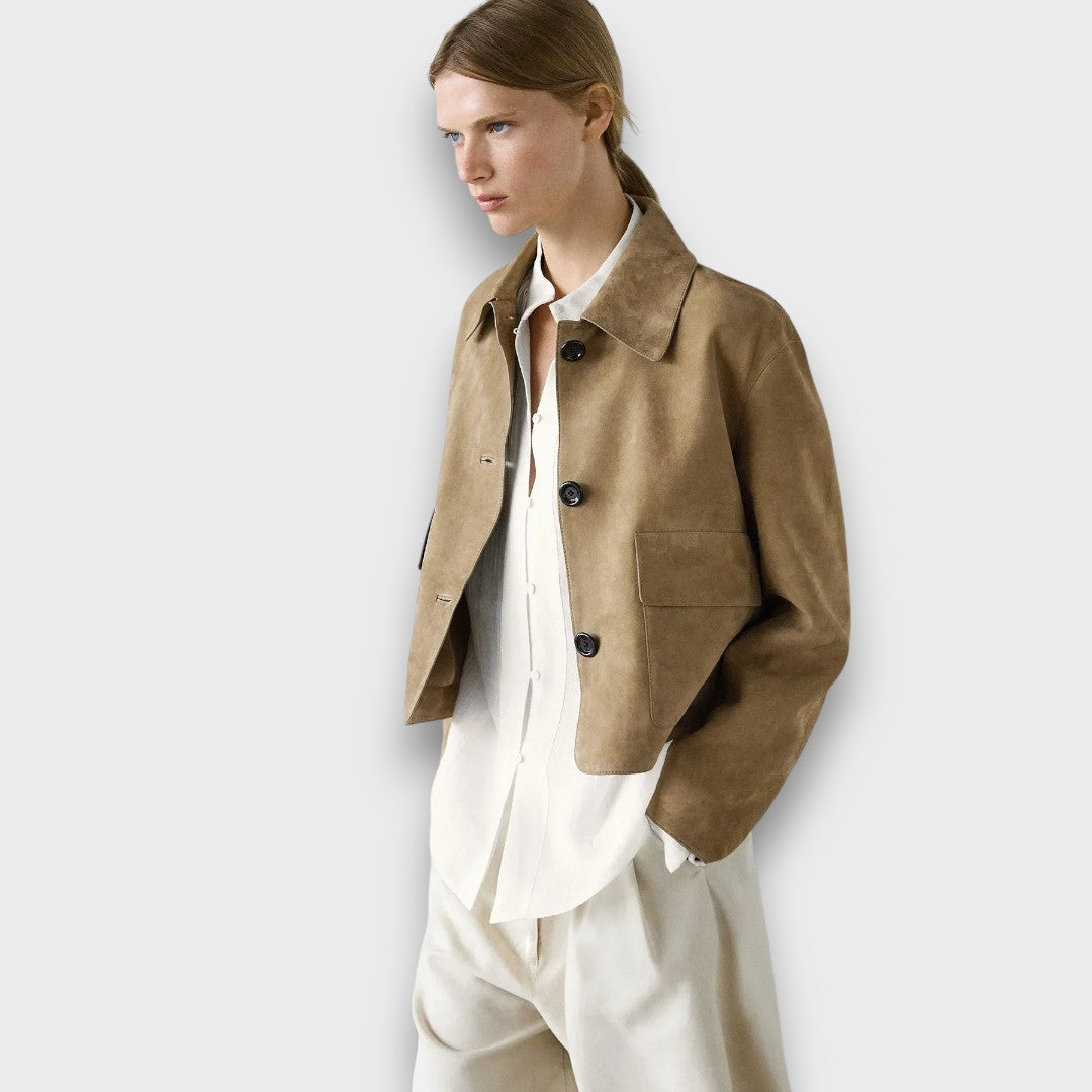 Naomi | Elegant Suede JacketWith Classic Cut