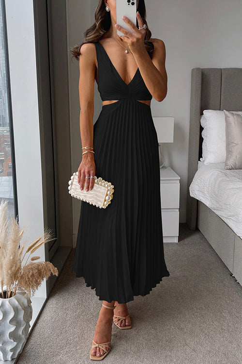 Rhiannon - High Waist V-Neck Long Maxi Dress