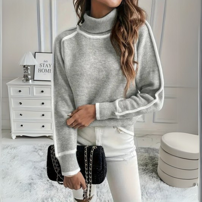 Aurora - Elegant High Collar Sweater for a Stylish Look