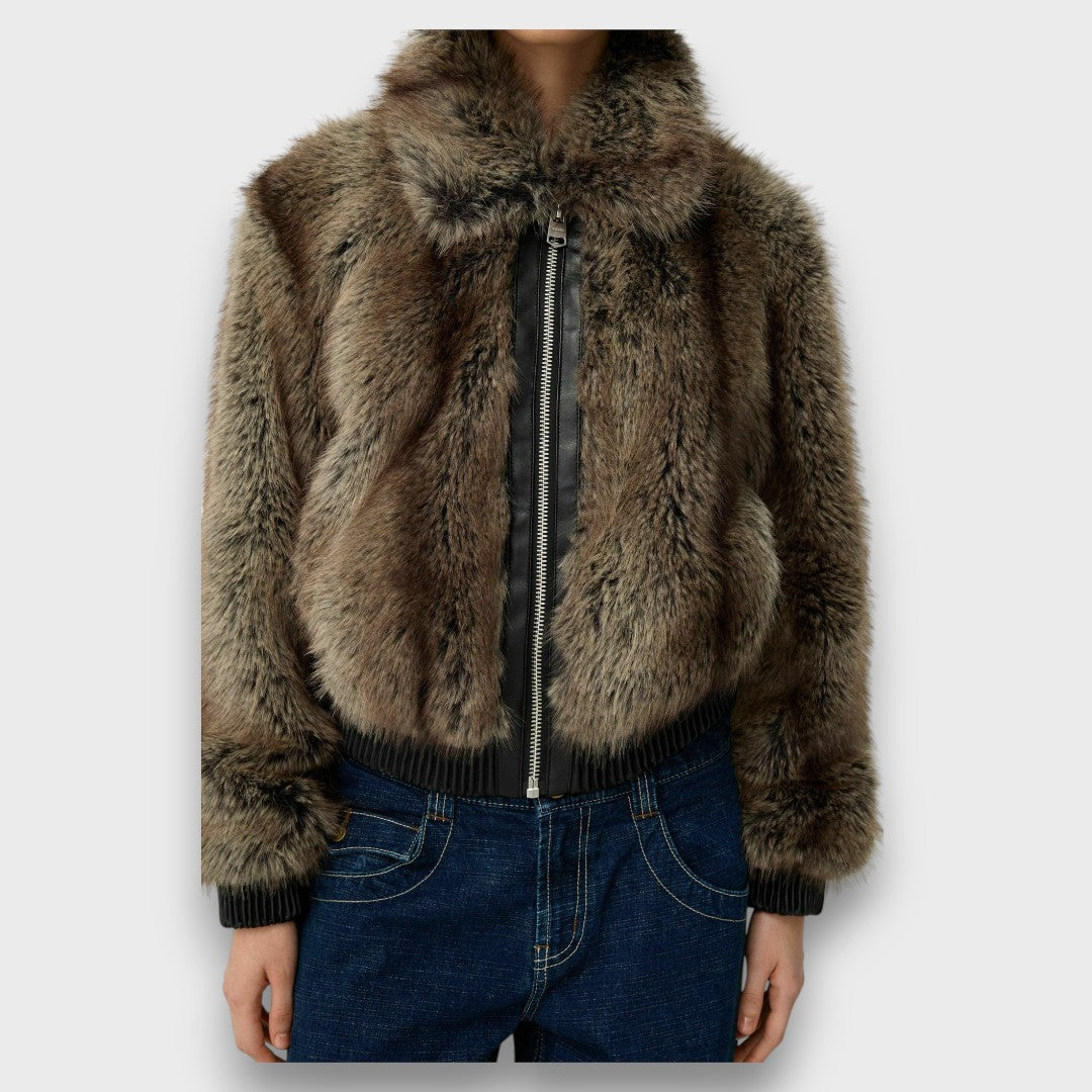 Amelia | Short Faux Fur Jacket With Urban Chic
