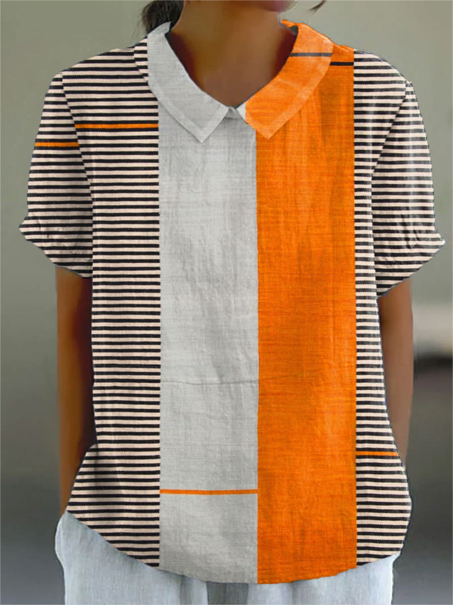 Lena | Striped Color Block Shirt