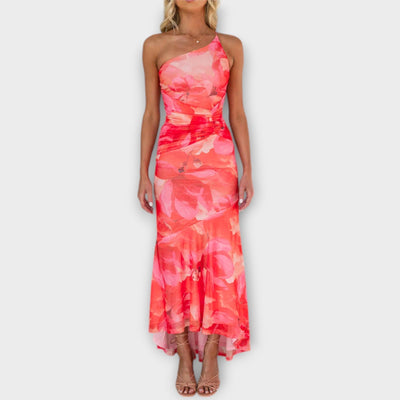 Pia - Maxi Dress with Asymmetrical Ruching