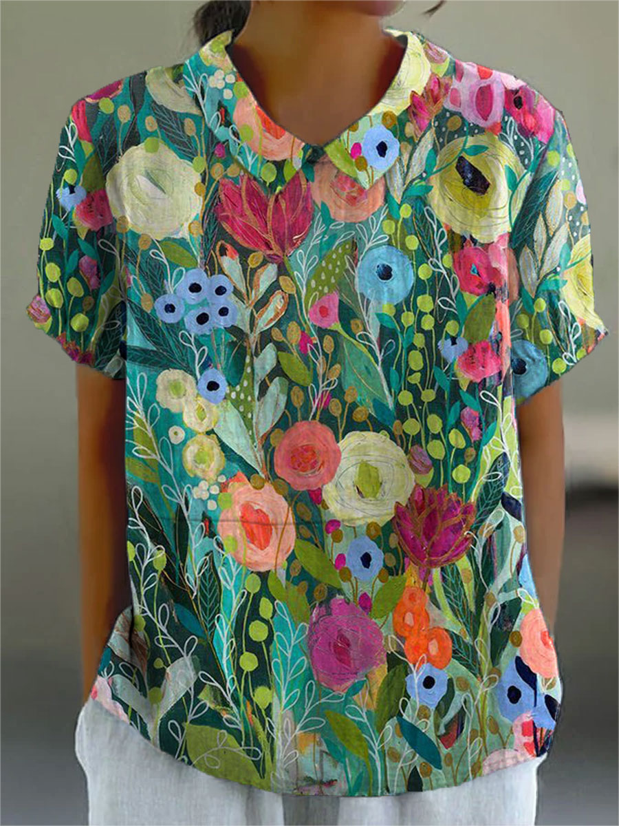 Daisy | Floral Watercolor Shirt