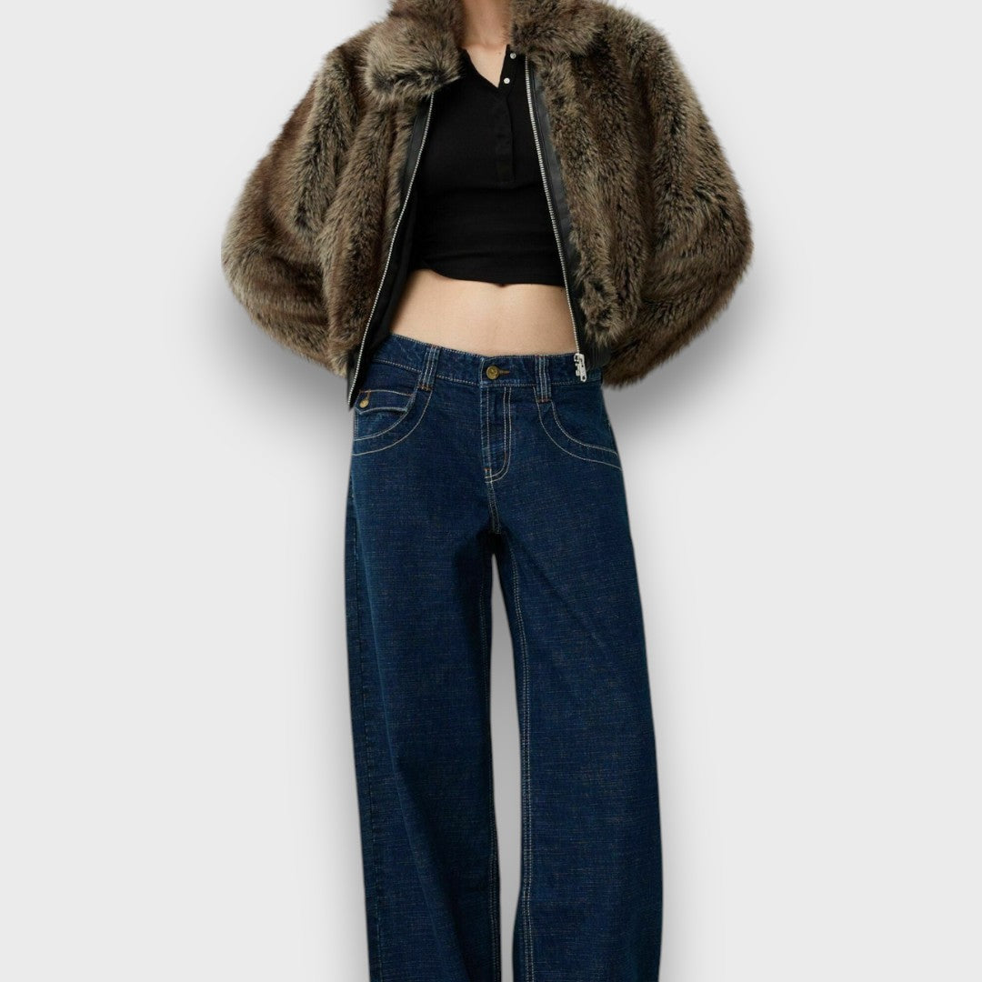 Amelia | Short Faux Fur Jacket With Urban Chic