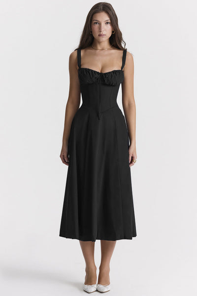 Oakley - Elegant French Style Belted Strap Dress