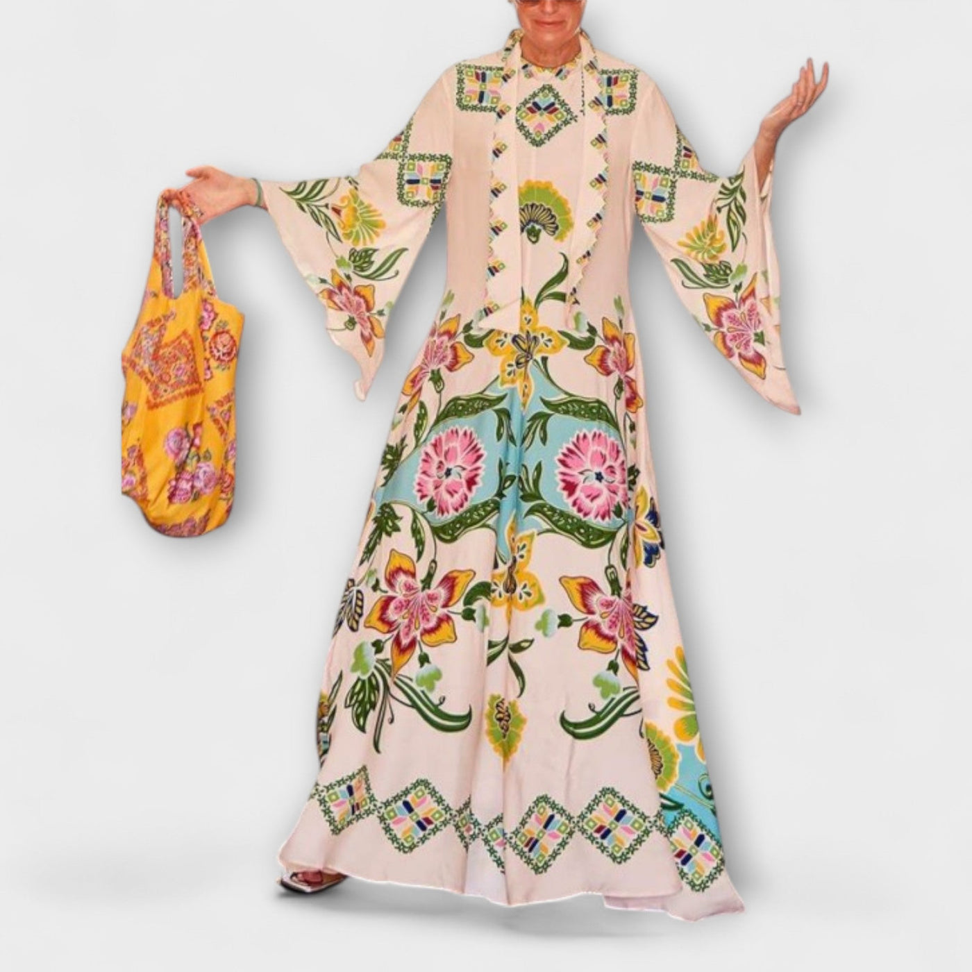 Lisa - Elegant Maxi Dress with Floral Print and Flowing Design
