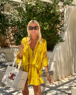 Adalyn - Chic V-Neck High Waist Mini Dress