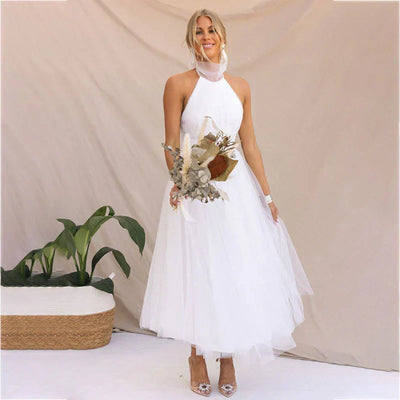 Pearlina - Sleek Mesh High Neck Dress